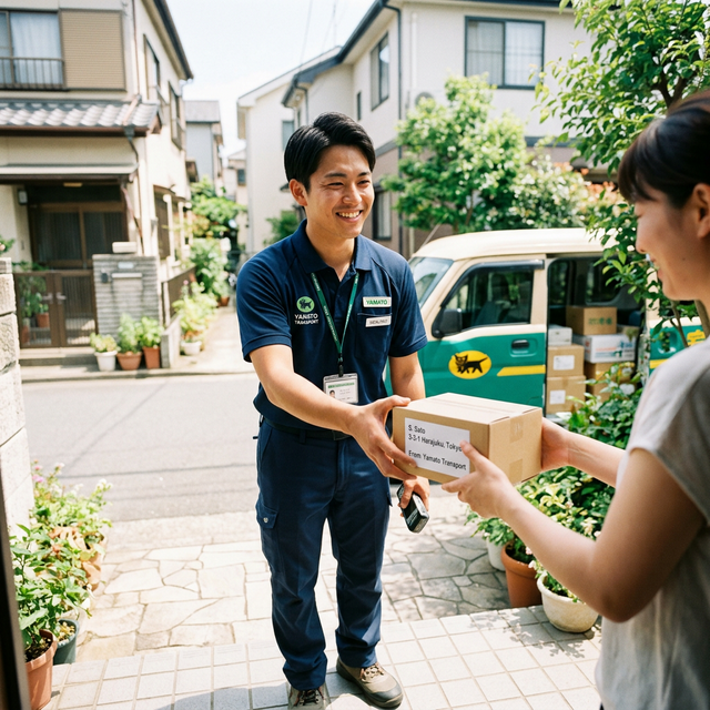 配達中のスタッフ